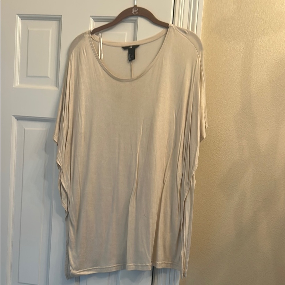 H&M White Oversized T-Shirt Blouse